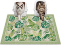 Glittme Cat Litter Mat with Non-Slip Bottom Litter Box Mat 33"X22" Litter Trapping Mat Easy to Clean Washable Cat Food Mat for Kitty,L by Glittme