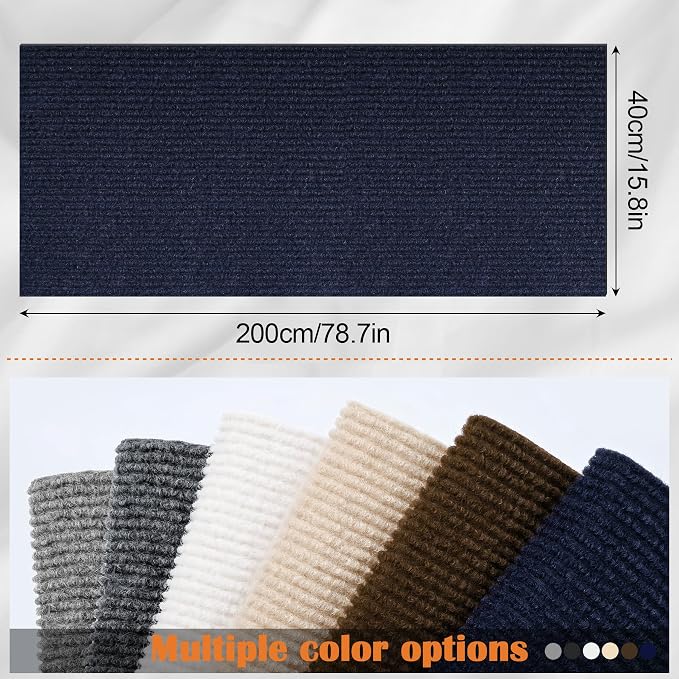 Couch Cat Scratch Protector - 78.7" x 15.8" Trimmable Self-Adhesive Cats Claws Scratch Pads, Sisal Cat DIY Climbing Couch Protector for Scratch Post Cat Tree Replacement Indoor (Dark Blue) - Image 2