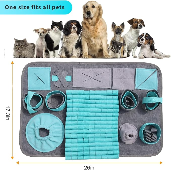 Snuffle Mat for Dogs, Pet Snuffle Mat for Small and Medium Dogs, Interactive Sniff Mat Feeding Mat for Puppies, Slow Feeder Dog Treat Mat for Training and Stress Relief - Image 2