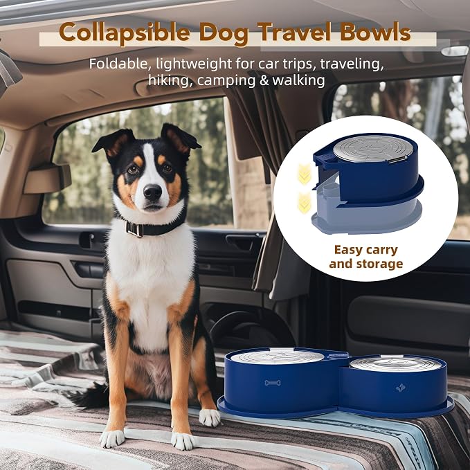 Newget 304 Stainless Steel Dog Bowl Set with Lids, 24oz Foldable Pet Dishes | Dual Food & Water Pet Bowl, Anti-Skid, Keeps Food Fresh, Easy to Install, for Small - Large Dogs/Cats - Indoor & Outdoor Use - Image 5