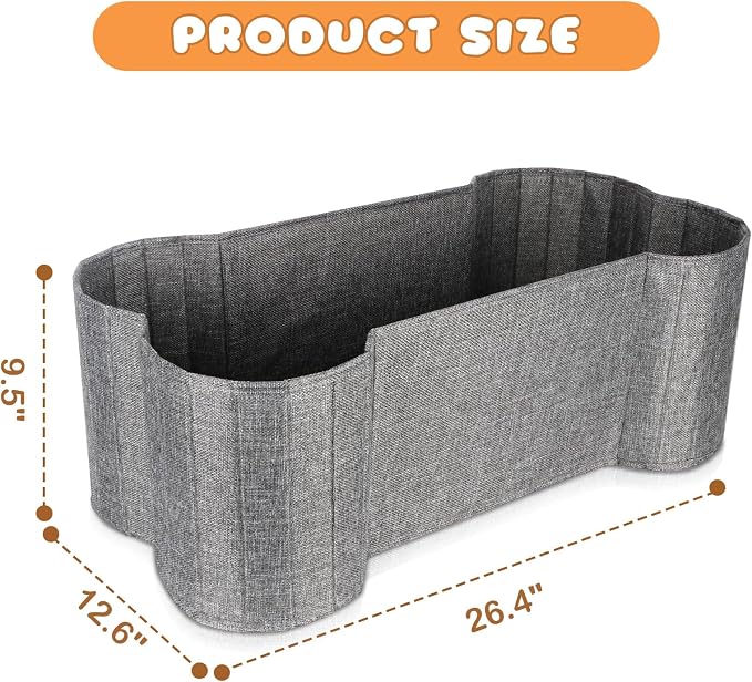 Lukeline Large Dog Toy Basket, Bone Shape Dog Toy Storage Box, Foldable Fabric Storage Bin for Pet toys and Pet Supplies, 26.4 * 12.6 * 9.5 Inches (1 Pack-Grey) - Image 7
