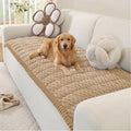 OstepDecor Couch Cover for Dogs, Washable Non Slip Sofa Cover for Pets | Soft Couch Covers for Sofa, Loveseat and Sectional, Furniture Protector Against Pet Hair & Dirt (27.6" x 47.2", Khaki) by OstepDecor