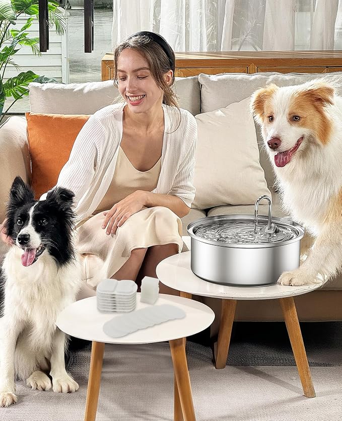 oneisall Replacement 8 Set Filters for PWF-002 7L Dog Water Fountain | Contain 8Sets Filter,Higher Adsorption Efficiency,Wide Compatibility,Dual Pump Protection, Lower Long-term Pet Expenses - Image 7