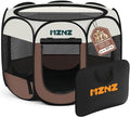 Dog Cat Small Animal Puppy Playpen Crate, Small, Brown | Portable Pop Up Pet Cage Enclosure Tent Kennel Indoor Outdoor with Carrying Case, No Assembly, Camping Use by MZNZ