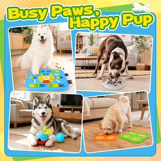Forfon Upgraded Dog Enrichment Toy Set with Slow Feeder Bowl & Puzzle Toy | For All Breeds, Detachable Bowl Design, Replaceable Lick Mats, Mental Stimulation, Healthy Eating - Image 7
