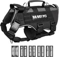 WINSEE Tactical Molle Vest Mesh Dog Harness with 10 Removale Pet Patches | Breathable Service Dog harness with Double Soft Padded Handle for Large Dog, Reflective Military Pet Vest for Walk Hiking by WINSEE