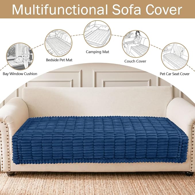 hyha Couch Cover for Dogs, Washable Non Slip Plush Flannel Sofa Protector | Thick Flannel, Anti-Slip Backing, Pet Hair & Scratch Protection, Fits Sofa & Loveseat (35.4" x 88") - Image 3