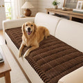 decorUhome Couch Cover for Dogs, Non Slip Fuzzy Thick Pet Sofa Protector | Pet Friendly, Machine Washable, Fits 4-Cushion Sofa, Protects Against Pet Hair, Scratches & Daily Messes, Brown, 27.6" x 88" by decorUhome