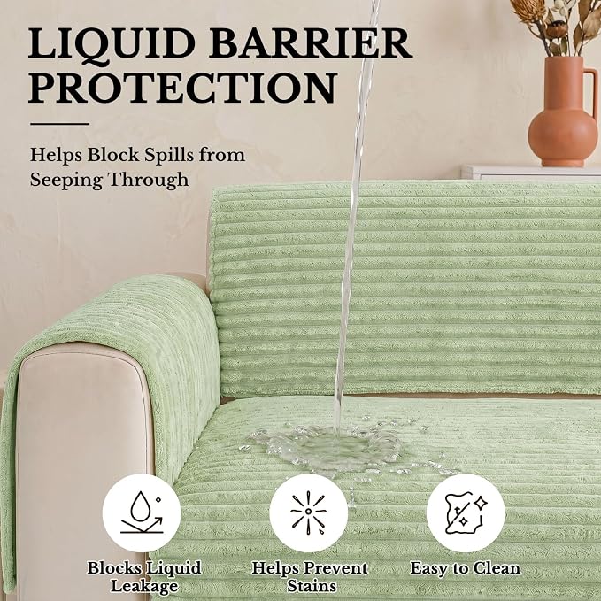 Smiry Waterproof Couch Cover for Dogs, Washable Non Slip Plush Protector | Waterproof Protection, Plush Flannel, Non Slip Backing, Pet Hair & Scratch Protection, Soft Cover (36" x 94.5") - Image 4
