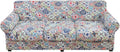 hyha Stretch Couch Covers, Sofa Cover for 3 Cushion Couch Pet Friendly | Floral Pattern, Printed, 4 Pieces, 3 Separate Cushion Sofa, Durable Anti-slip Washable Protector with Elastic Bottom for Dogs by hyha