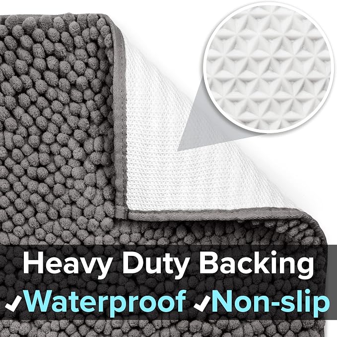 CatGuru Cat Litter Mat, Medium, Extra Large, XXL, Waterproof Litter Box Mat, Non Slip Kitty Litter Mat, Machine Washable Litter Trapping Mat, Soft Litter Tray, Cat Stuff (XL, Dark/Heavy-Duty) - Image 3