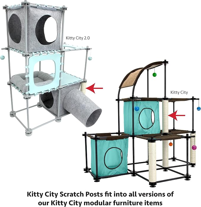 Kitty City Cat Furniture Accessories Cat Scratching Post Replacement and Only Compatible with Kitty City Playsets (Pack of 2) - Image 4