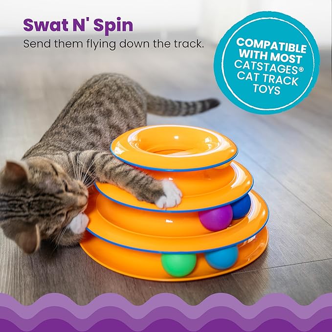 Catstages Replacement Balls for Cat Track Toys, Multicolored, 1.6", 6-Pack | Lightweight Cat Toy Balls, Compatible with Tower of Tracks and Most Catstages Cat Track Toys - Image 3