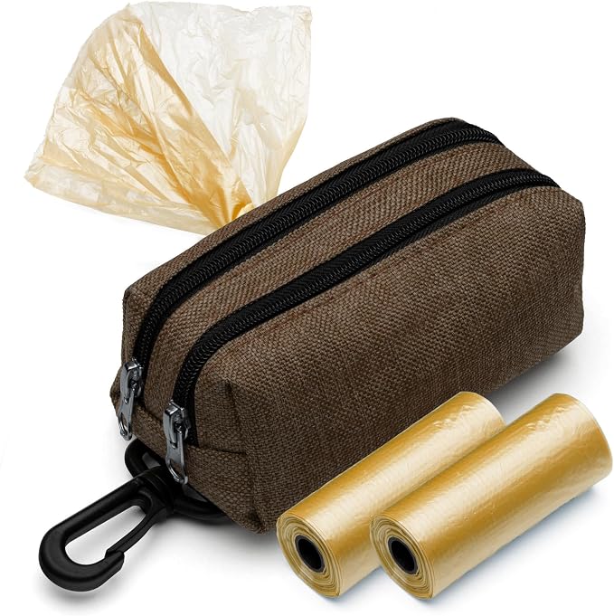 Premium Dog Poop Bag Holder for Leash - Convenient Dog Poop Bag Dispenser with Durable Design - Stylish Accessory for Easy Cleanup - Ideal for Dogs, Puppies, and Outdoor Walks - Coffee by 2+Brothers+Wholesale