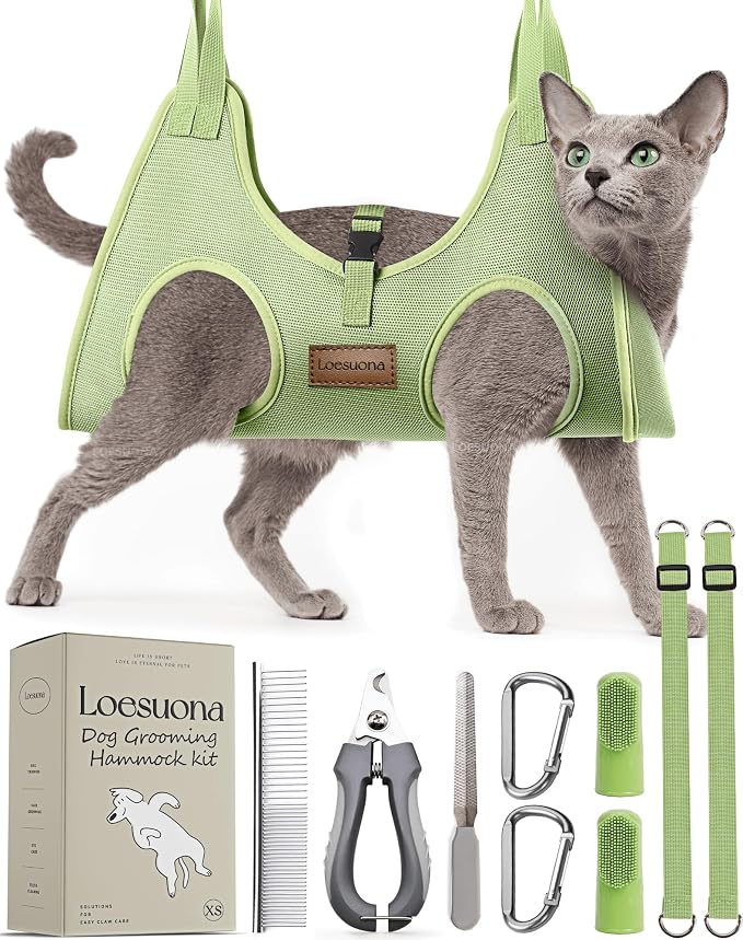 Dog Grooming Hammock – for Dogs Cat Grooming Hammock,Dog Sling for Nail Trimming with Dog Nail Clippers for Small Dogs,Dog Hammock for Nail Trim,Dog Hanging Harness for Nail Trimming by Unknown