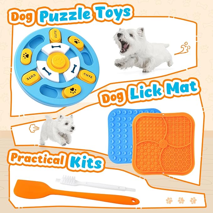 KIPRITII Dog Puzzle Toys with Dog Lick Mat for Small & Medium Dogs | Mental Stimulation，Slower Eating，Interactive Feeding - Image 2