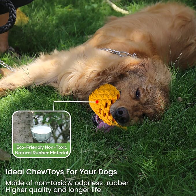Upgrade Dog Toys for Large Dogs, Dog Chew Toys for Medium Large Dogs to Keep Them Busy,Dogs Dental Chew Clean Dispensing Toys Pineapple Shape Design - Image 6