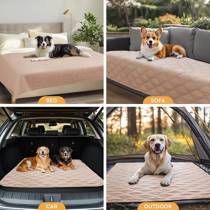 Luciphia Waterproof Couch Cover for Dogs, Non-Slip Pet Sofa Protector | Non-slip waterproof couch cover scratch-resistant machine washable protects sofa bed from spills fur, Light Beige, 82" x 120" - Image 7