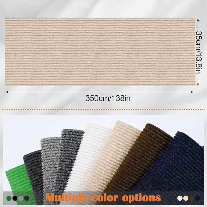 Cat Scratch Furniture Protector - 138" x 13.8" Trimmable Self-Adhesive Cats Claws Scratch Pads, DIY Cat Climbing Couch Protector for Scratch Post Cat Tree Replacement Indoor (Khaki) - Image 2