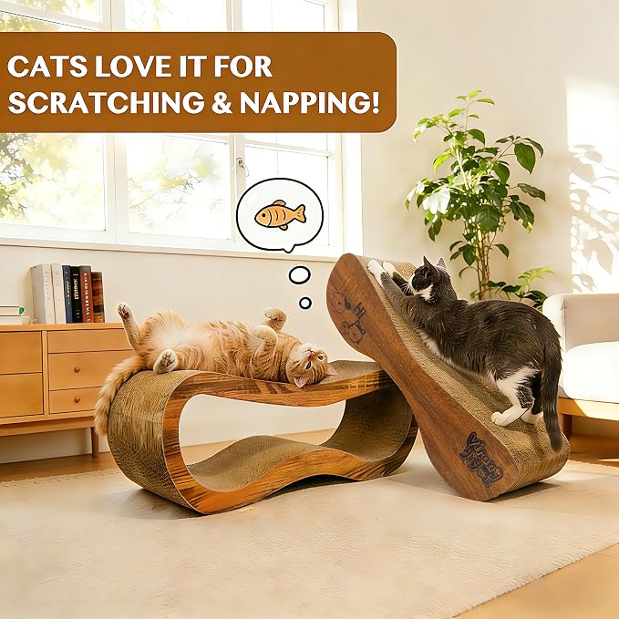 Cat Scratcher, 2 in 1 Cardboard Cat Scratchers for Indoor Cats Scratch Pad | Pet Cat Supplies for Scraching & Napping & Hiding, as Scratching Post Couch Lounger Bed Furniture Protector, XLarge 34.2 Inch - Image 4