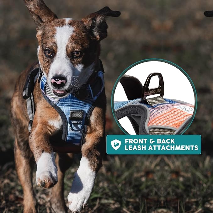 Embark No Pull Dog Harness, Reflective Adjustable Training Vest, No Choke | Adjustable straps fit all dog breeds with sturdy hooks; 360° reflective trim, soft padded Harness Design for All Dogs - Image 8