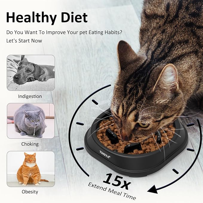 YINEYA Anti-Choking Slow Feeder Dog Bowls Small Size Dog, Slow Feeder Cat Bowl, Supplies and Puzzle for Pet - Image 3