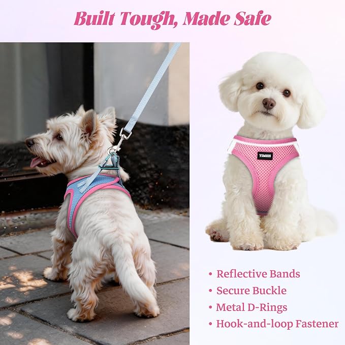 No Pull Dog Puppy Harness and Leash Set Reflective Mesh Vest Medium - Image 5