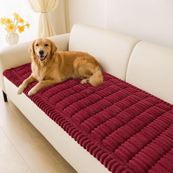 hyha Couch Cover for Dogs, Washable Non Slip Plush Flannel Sofa Protector | Thick Flannel, Anti-Slip Backing, Pet Hair & Scratch Protection, Fits Sofa & Loveseat (27.6" x 82.7") by hyha