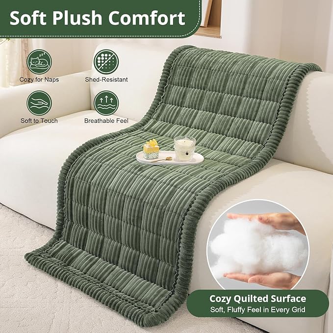 OstepDecor Couch Cover for Dogs, Washable Non Slip Sofa Cover for Pets | Soft Couch Covers for Sofa, Loveseat and Sectional, Furniture Protector Against Pet Hair & Dirt (27.6" x 27.6", Moss Green) - Image 6