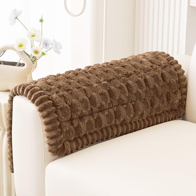Smiry Non Slip Couch Covers for Dogs, Scratch Resistant Pet Sofa Protector | Machine Washable Soft Fuzzy Thick Furniture Cover for Sofa Loveseat Sectional Large Dogs, Chocolate, 27.6" x 27.6" by Smiry