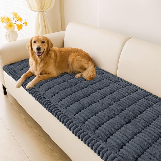 hyha Couch Cover for Dogs, Washable Non Slip Plush Flannel Sofa Protector | Thick Flannel, Anti-Slip Backing, Pet Hair & Scratch Protection, Fits Sofa & Loveseat (27.6" x 47") by hyha
