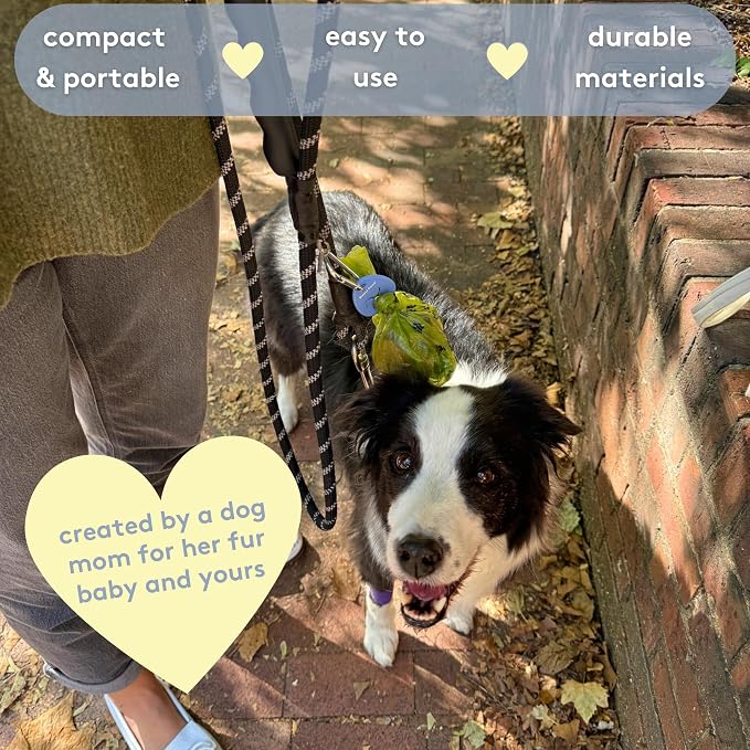 Dog Poop Bag Holder Charm for Hands-Free Carry of Used Dog Poop Bag on Leash, Lightweight Durable Silicone, Preserves your Diginity and Frees your Hands-Glacier - Image 8