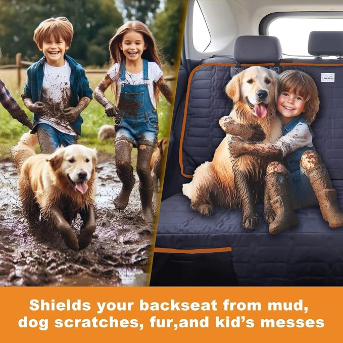 Reliadura Dog Seat Cover for Back Seat Waterproof Bench Seat Covers for SUV Washable Car Seat Covers for Dogs Non-Slip Pet Seat Cover for Back Seat Heavy Duty Protector for SUVs - Image 2