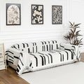 MYSKY HOME Sofa Covers for Sectional Sofa, Couch Cover for Dogs, Couch Covers with Tassel Loveseat Covers Futon Cover L Shaped Cover Washable Chenille Couch Protector, 71" x 102", Black Piano Key by MYSKYHOME