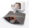 Cat Litter Mat, Double Layer Litter Trapping Mat, Gray (24" x 15") | Waterproof cat mat for litter box. Washable EVA kitty litter mat & scatter control honeycomb litter box mat by Unknown