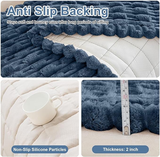 Waterproof Dog Couch Cover, Non Slip Pet Sofa Protector, Thick Fuzzy Couch Cover for Dogs, Machine Washable Furniture Protector, Scratch Resistant Pet Couch Mat(Berlin Blue, 28" x 83"/70 x 210cm) - Image 6