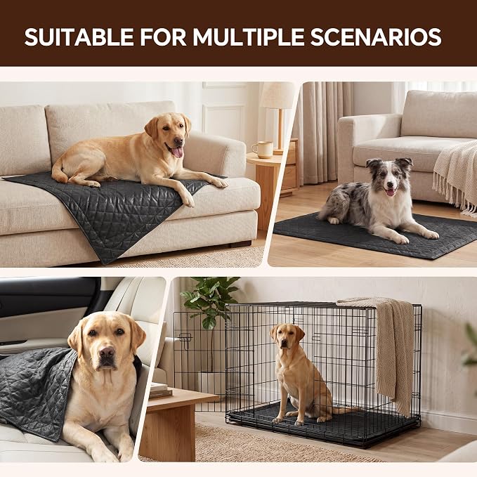 HOMBYS Edge-Reinforced Indestructible Dog Blanket 40"x28", Chew Proof Tear-Resistant Pet Blanket for Aggressive Chewers, Heavy-Duty Furniture Protector for Couch, Bed & Crate, Black - Image 7