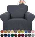 KEKUOU Stretch Chair Sofa Slipcover, Single Couch Cover,Charcoal | 1-Piece Washable Sofa Cover,Pet Friendly (31"-55") Furniture Protector Soft Jacquard Elastic Bottom for Dogs & Kids by KEKUOU