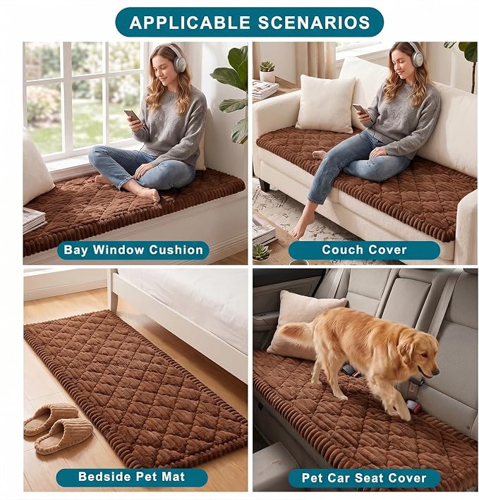 NILUOH Couch Cover for Dogs Washable, Non-Slip Sofa Protector 27.6"x70.9" | Dog Couch Cover, Soft Quilted Flannel, Scratch & Stain Resistant, Machine Washable, Suitable for Leather & Fabric Couch - Image 7