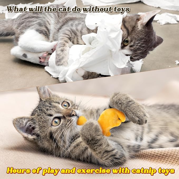 MALLMALL6 Catnip Toys for Cat - 5Pcs Dino Nuggets Cat Toy, Indoor Kitten Chew Bite Kick Dinosaur Chicken Nugget Catmint Interactive Pet Supplies, Cute Pet Gifts for Kitten Lover - Image 5