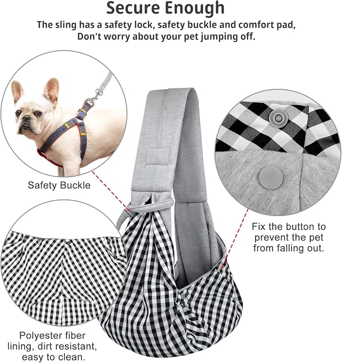 CUBY Dog and Cat Sling Carrier - Hands Free Reversible Pet Papoose Bag - Soft Pouch and Tote Design - Suitable for Puppy, Small Dogs Cats Outdoor - Image 3
