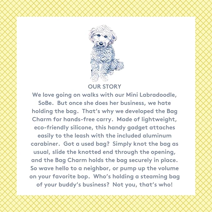 Dog Poop Bag Holder Charm Duo – Hands-Free Carry of Used Poop Bag, Durable Eco-Friendly Silicone Dog Walking Accessory with Carabiner Clip, Blush Pink & Lavender - 2 charms included - Image 9