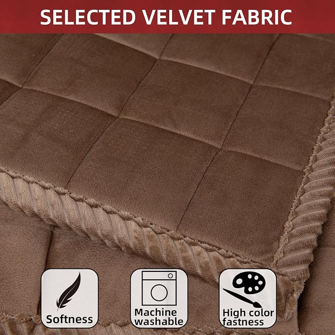 Couch Cover for Dogs Washable Pet Bed Fuzzy Pet Couch Covers Nonslip Couch Slipcover for Dogs, Kids, Pets Friendly Sofa Cover Loveseat Covers (Brown, 21''x70''/Rectangular) - Image 4