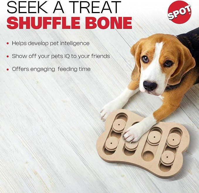 SPOT Interactive Seek-A-Treat Shuffle Bone Dog Toy Puzzle | Dog Treat Reward Toy Improves Your Dog's IQ | Specially Designed for Training Treats - Image 5