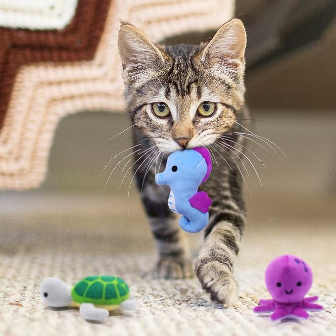 CiyvoLyeen Plush Sea Animal Catnip Toys for Indoor Cats 6 Pack | Lobster Cat Chew Toys, Boredom Relief, Interactive Play, Soft Durable Plush with Catnip, Funny Gift for Cat Lovers & Kitten - Image 6