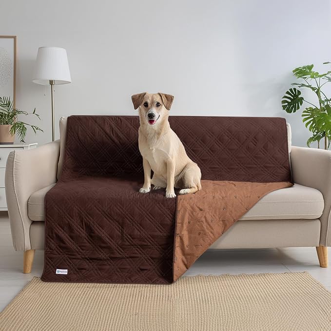 PetAmi Waterproof Couch Cover for Dog Nonslip Bed Sofa Blanket 102x82 Brown - Image 7