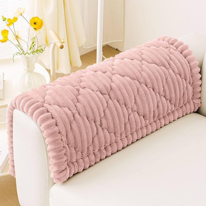 Smiry Couch Cover for Dogs Washable, Non Slip Fuzzy Pet Sofa Protector | Soft Thick Furniture Cover for Sofa, Loveseat and Sectional, Scratch & Pet Hair Resistant (Dusty Rose, 27.6" x 27.6") by Smiry