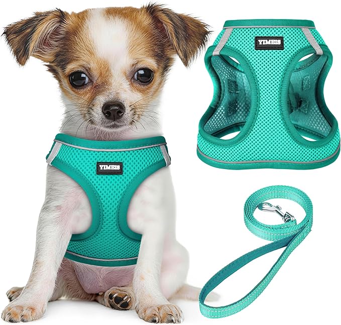 No Pull Dog Puppy Harness and Leash Set Reflective Mesh Vest Medium by YIMEIS