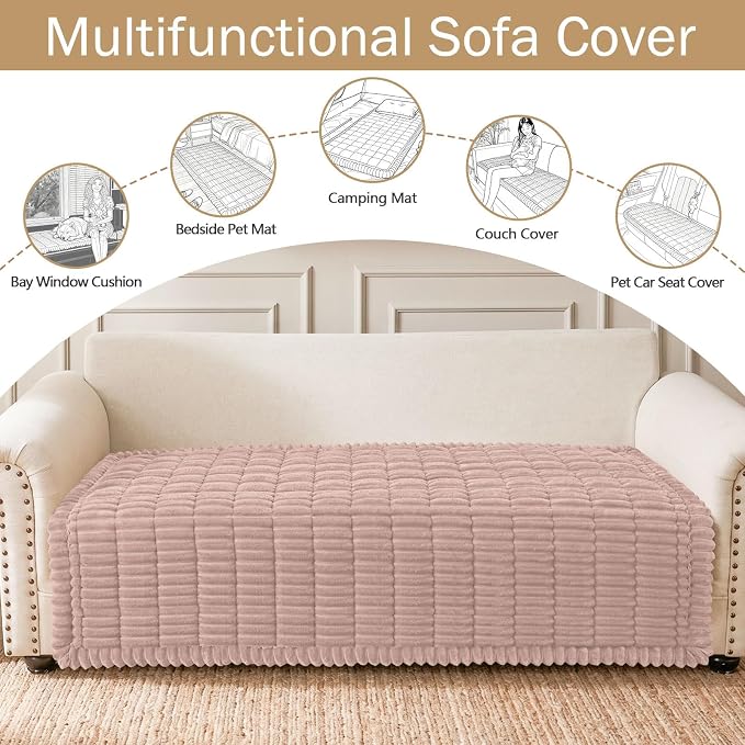 hyha Couch Cover for Dogs, Washable Non Slip Plush Flannel Sofa Protector | Thick Flannel, Anti-Slip Backing, Pet Hair & Scratch Protection, Fits Sofa & Loveseat (43" x 63") - Image 3