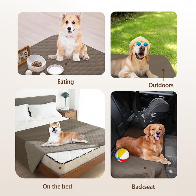 gogobunny 100% Double Sided Waterproof Dog Blanket Soft Pet Bed Cover Reversible Protect Furniture Couch Sofa Car for Puppy Cat Kids (Dark Walnut/Light Walnut, 30x90 Inch (Pack of 1)) - Image 3